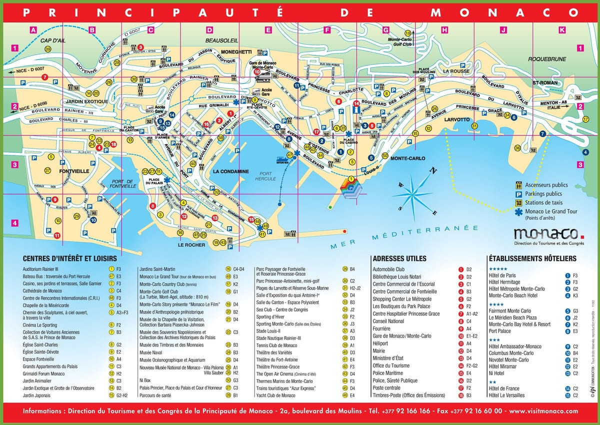 Mapa das paisagens do Mónaco