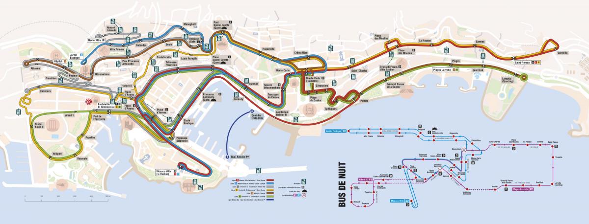 Mapa da rodoviária de Mônaco