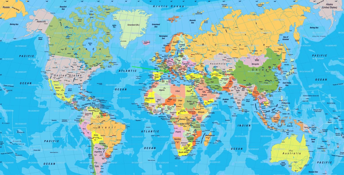 Localização do Mónaco no mapa do mundo