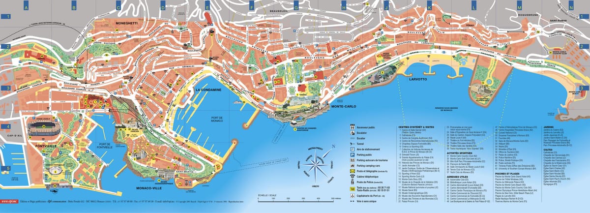 Mapa turístico do Mónaco