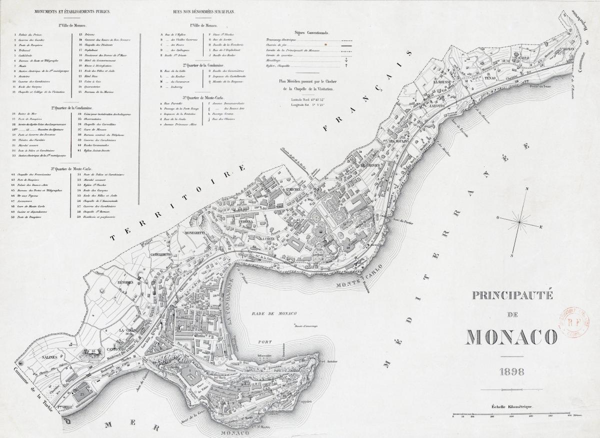 Mapa histórico do Mónaco